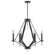 Forte - 7143-06-04 - Six Light Chandelier - Robin - Black