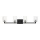 Generation Lighting - GLV1044EN/MBK - Four Light Wall / Bath - Lando - Midnight Black