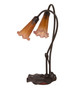 Amber/Purple Pond Lily Two Light Accent Lamp (13008)