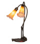 Amber/Purple Pond Lily Two Light Accent Lamp (13008)