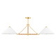 Hudson Valley - 1057-AGB - Four Light Island Pendant - Williamsburg - Aged Brass