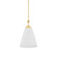 Hudson Valley - BKO1500-AGB/WP - One Light Pendant - Bronson - Aged Brass/White Plaster