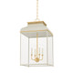 Hudson Valley - MDS2401-AGB/OW - Four Light Lantern - Houghton - Aged Brass