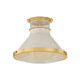 Hudson Valley - MDS2402-AGB/OW - One Light Flush Mount - Highclere - Aged Brass/Off-White