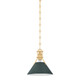 Hudson Valley - MDS351-AGB/SSG - One Light Pendant - Painted No. 2 - Aged Brass