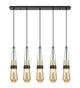 Innovations - 125-452-1P-BK-G452-4ME - Five Light Linear Pendant - Downtown Urban - Matte Black