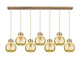 Innovations - 127-410-1PS-BB-G410-8ME - Seven Light Linear Pendant - Newton - Brushed Brass