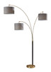 Adesso Home - 4210-21 - Three Light Floor Lamp - Bergen - Black & Antique Brass