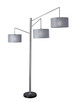 Adesso Home - 4255-22 - Three Light Floor Lamp - Wellington - Brushed Steel