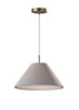 Adesso Home - 5006-03 - Pendant - Hadley - Light Grey Textured Fabric & Antique Brass