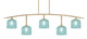 Toltec Lighting - 3745-NAB-4615 - Five Light Billiard/Island - Kurve - New Age Brass