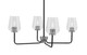 Toltec Lighting - 6204-MBGP-210 - Four Light Chandelier - Sandia - Matte Black & Graphite