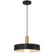 Access - 23798-BWA - One Light Pendant - Slate - Black w/Antique Brushed Brass
