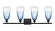 Ballston Four Light Bath Vanity (516-4W-BK-G480-6SB)