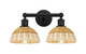 Innovations - 616-2W-BK-NBD2-75-NAT - Two Light Bath Vanity - Edison - Matte Black