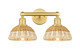 Innovations - 616-2W-SG-NBD2-75-NAT - Two Light Bath Vanity - Edison - Satin Gold