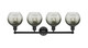 Edison Four Light Bath Vanity (616-4W-BK-G483-8SL)