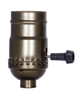 Satco - 80-2394 - On-Off Turn Knob Socket With Removable Knob - Antique Brass