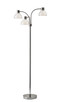 Adesso Home - 3566-09 - Three Light Floor Lamp - Presley - Polished Nickel