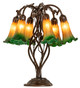 Amber/Green Six Light Table Lamp (255800)