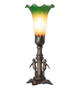 Meyda Tiffany - 262935 - One Light Mini Lamp - Amber/Green - Antique Brass