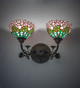 Tiffany Cabbage Rose Two Light Wall Sconce (263351)