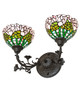 Tiffany Cabbage Rose Two Light Wall Sconce (263351)