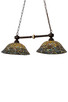 Meyda Tiffany - 26440 - Two Light Island Pendant - Tiffany Fishscale - Mahogany Bronze
