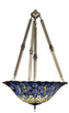 Meyda Tiffany - 26549 - Four Light Inverted Pendant - Tiffany Peacock Feather - Green/Blue Pbag Purple/Blue Lt Blue Aqua/Green