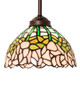 Meyda Tiffany - 265580 - One Light Mini Pendant - Tiffany Cabbage Rose - Mahogany Bronze
