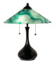 Meyda Tiffany - 267261 - Two Light Table Lamp - Metro - Mirror Black Powdercoat
