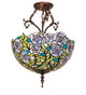 Meyda Tiffany - 271867 - Three Light Semi-Flushmount - Rose Garden - Mahogany Bronze