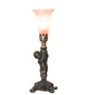 Meyda Tiffany - 273025 - One Light Mini Lamp - Pink Tiffany Pond Lily - Antique Brass