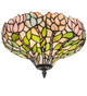 Meyda Tiffany - 273853 - Three Light Flushmount - Wisteria - Mahogany Bronze