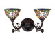 Meyda Tiffany - 27392 - Two Light Wall Sconce - Tiffany Rosebush - Craftsman Brown