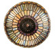 Tiffany Jeweled Peacock Three Light Flushmount (274068)