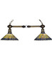 Meyda Tiffany - 27411 - Two Light Island Pendant - Tiffany Jeweled Peacock - Craftsman Brown