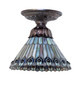 Tiffany Jeweled Peacock One Light Flushmount (276084)
