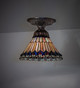 Tiffany Jeweled Peacock One Light Flushmount (276084)