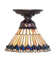 Tiffany Jeweled Peacock One Light Flushmount (276084)