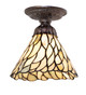 Meyda Tiffany - 276086 - One Light Flushmount - Willow - Mahogany Bronze