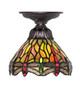 Tiffany Hanginghead Dragonfly One Light Flushmount (276102)