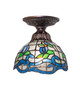 Meyda Tiffany - 276108 - One Light Flushmount - Roseborder - Mahogany Bronze