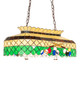 Meyda Tiffany - 28500 - Six Light Oblong Pendant - Green Billiard - Mahogany Bronze