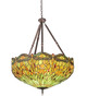 Meyda Tiffany - 30283 - Five Light Inverted Pendant - Tiffany Hanginghead Dragonfly - Mahogany Bronze