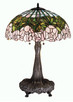 Meyda Tiffany - 30513 - Three Light Table Lamp - Tiffany Cabbage Rose - Mahogany Bronze