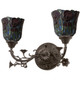 Red Rosebud Two Light Wall Sconce (36911)