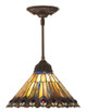 Meyda Tiffany - 48926 - One Light Pendant - Tiffany Jeweled Peacock - Mahogany Bronze