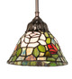 Meyda Tiffany - 48927 - One Light Mini Pendant - Tiffany Rosebush - Mahogany Bronze