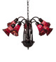 Stained Glass Pond Lily Seven Light Chandelier (49252)